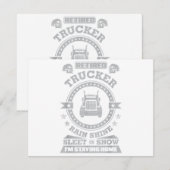 Invitation Pluie de Trucker à la retraite Sleet ou neige Je s (Devant / Derrière)