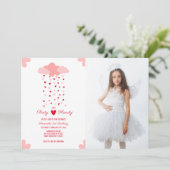 Invitation Pluie du Coeur délice Anniversaire Photo (Debout devant)