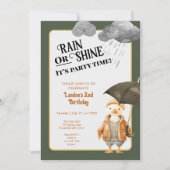 Invitation Pluie ou brillance Printemps ou Automne Bois Anniv (Devant)