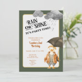 Invitation Pluie ou brillance Printemps ou Automne Bois Anniv (Debout devant)