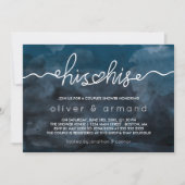 Invitation Pluie Tempête Aquarelle Son Mariage Gay (Devant)