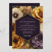 Invitation Plum Amber Autumnal Wedding (Devant / Derrière)