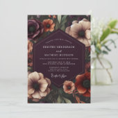 Invitation Plum Anemone Botanical Romance Wedding (Debout devant)