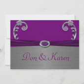 Invitation Plum & Argent Métallurgie Taille A7 (Devant)