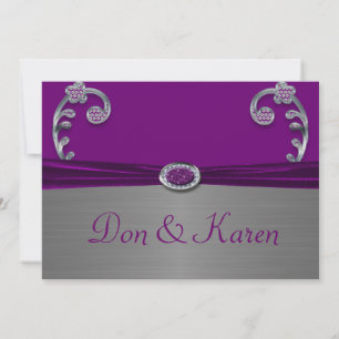 Invitation Plum & Argent Métallurgie Taille A7