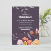 Invitation Plum Autumn Fête des mariées florale (Debout devant)