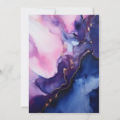 Invitation Plum, bleu marine et Mariage d'encre d'argent (Dos)