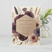 Invitation Plum Bloom Autumn Elegance Wedding (Debout devant)