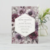 Invitation Plum Bloom Moody Romance Wedding (Debout devant)