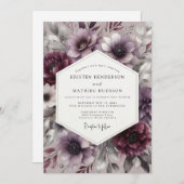Invitation Plum Bloom Moody Romance Wedding (Devant / Derrière)
