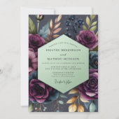 Invitation Plum Bloom Moody Wedding (Devant)
