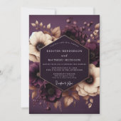 Invitation Plum Botanical Enchantment Wedding (Devant)