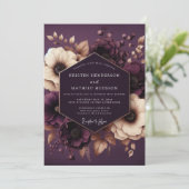 Invitation Plum Botanical Enchantment Wedding (Debout devant)