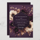 Invitation Plum Botanical Enchantment Wedding (Devant / Derrière)