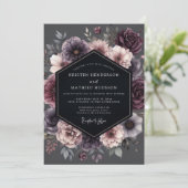 Invitation Plum Botanical Moody Romance Wedding (Debout devant)