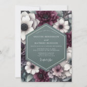 Invitation Plum Botanical Moody Wedding (Devant)