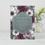 Invitation Plum Botanical Moody Wedding (Debout devant)