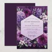 Invitation Plum Botanical Opulence Wedding (Devant / Derrière)
