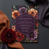 Invitation Plum Botanical Opulent Wedding