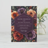 Invitation Plum Botanical Opulent Wedding (Debout devant)