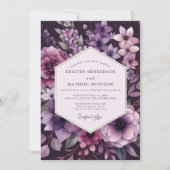 Invitation Plum Botanical Romance Wedding (Devant)