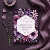 Invitation Plum Botanical Romance Wedding