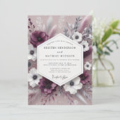 Invitation Plum Botanical Whimsical Wedding (Debout devant)