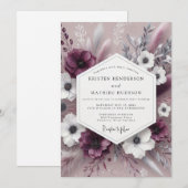 Invitation Plum Botanical Whimsical Wedding (Devant / Derrière)