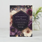 Invitation Plum Chiaroscuro Bloom Wedding (Debout devant)