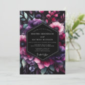 Invitation Plum Chiaroscuro Flora Wedding (Debout devant)