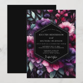 Invitation Plum Chiaroscuro Flora Wedding (Devant / Derrière)