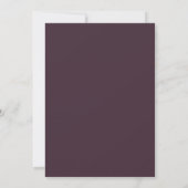 Invitation Plum classique violet Mariage de script Monogramme (Dos)
