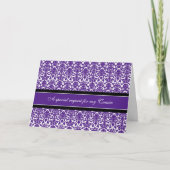 Invitation Plum Damask Cousin Honor Atron (Devant)