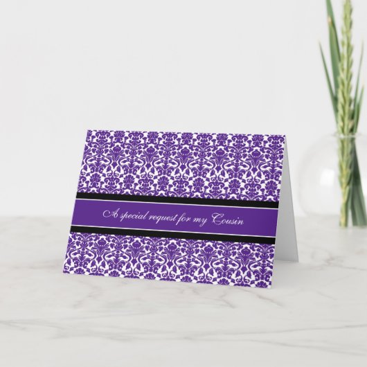 Invitation Plum Damask Cousin Honor Atron (Devant)
