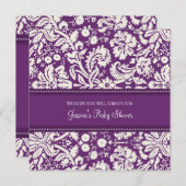 Invitation Plum Damask Custom (Devant / Derrière)