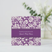 Invitation Plum Damask Custom (Debout devant)