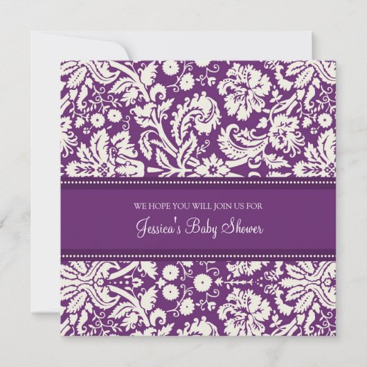 Invitation Plum Damask Custom (Devant)