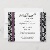 Invitation Plum Damask Dinner Card (Devant)