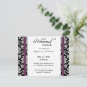 Invitation Plum Damask Dinner Card (Debout devant)