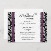 Invitation Plum Damask Dinner Card (Devant / Derrière)