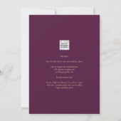 Invitation Plum d'aubergine Purple Floral Forêt Mariage vert (Dos)