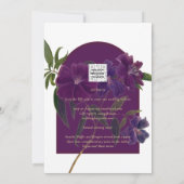Invitation Plum d'aubergine Purple Floral Forêt Mariage vert (Dos)
