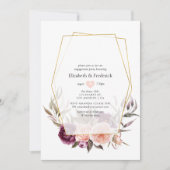 Invitation Plum de Bourgogne et groupe d'engagement géométriq (Devant)