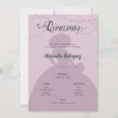 Invitation Plum de sucre et acier Charro Silhouette Quinceane (Devant)