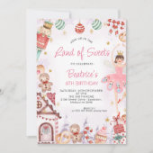 Invitation Plum de sucre Fée Terre de sucreries Anniversaire (Devant)