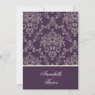 Invitation Plum + dentelle crème légère