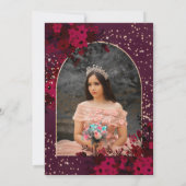 Invitation Plum d'or rose tiara princesse Quinceanera (Dos)