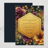 Invitation Plum Ember Bloom Wedding (Devant / Derrière)