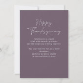 Invitation Plum En vichy Thankful & Blessed Thanksgiving Phot (Dos)