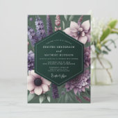 Invitation Plum Enchanted Flora Wedding (Debout devant)